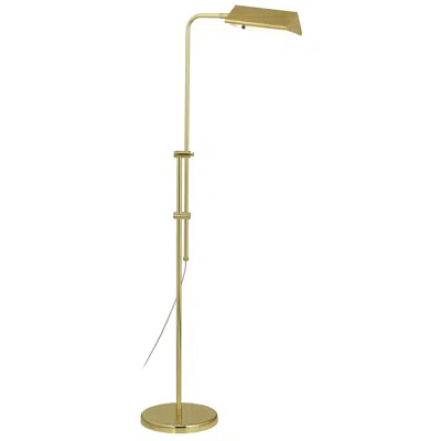 Regency Hill Tony Adjustable Height Brass Finish Pharmacy Floor Lamp In Gold