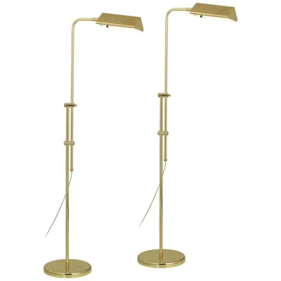 Regency Hill Tony Brass Adjustable Pharmacy Floor Lamps Set Of 2 In Gold