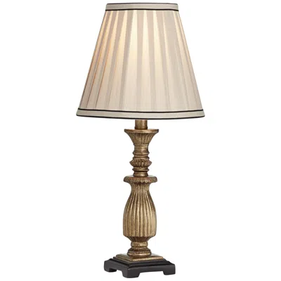 Regency Hill Vincent 18" High Antique Gold With Pleat Shade Accent Lamp
