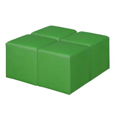 Regency Jean Square Stool Ottoman In Envy Green