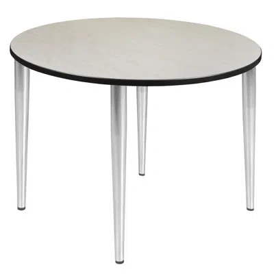 Regency Kahlo Round Breakroom Table Top, Chrome Tapered Legs
