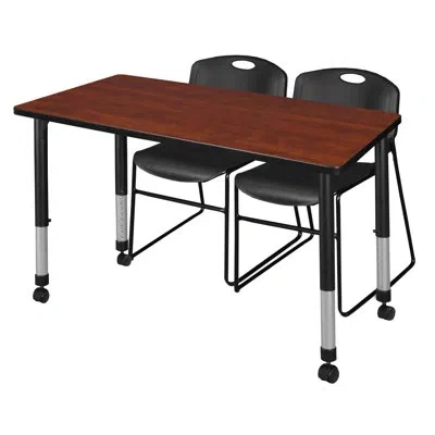 Regency Kee Height Adjustable Training Table In Cherry,black