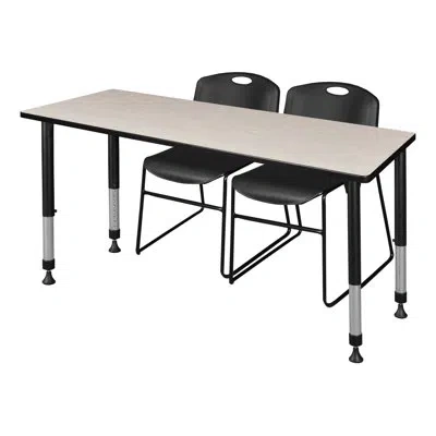 Regency Kee Height Adjustable Training Table In Maple,black