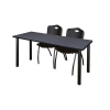 Regency Kee Training Table Top & 2 M Stack Chairs In Black,gray