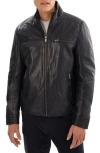 Regency Lambskin Leather Jacket In Black