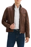 Regency Lambskin Leather Jacket In Brown