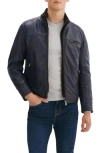 Regency Lambskin Leather Jacket In Navy