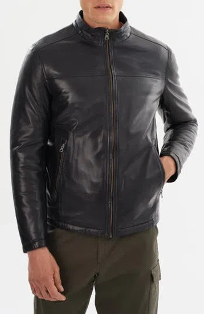 Regency Leather Reversible Puffer Jacket In Black