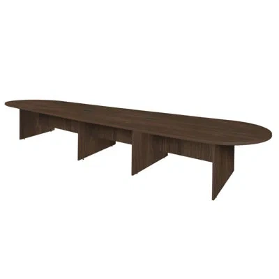 Regency Legacy 16 Ft Racetrack Laminate Conference Table With 2 Charging Ports- Neo Walnut In Natural
