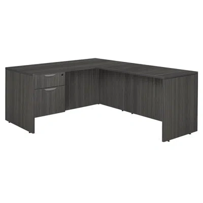Regency Legacy L Desk With Single Pedestal Drawer Unit In Ash Gray