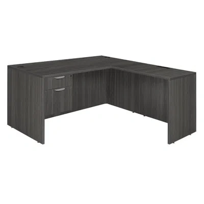 Regency Legacy L Desk With Single Pedestal Drawer Unit In Ash Grey