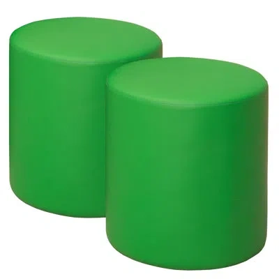 Regency Logan Round Stool Ottoman In Envy Green