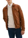 Regency Men's Leather Jacket In Cognac