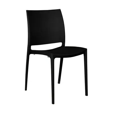 Regency Niche Terrace Plastic Indoor/outdoor Stacking Chair, For Patio, Cafe, Breakroom, Dining, Event Seati In Black