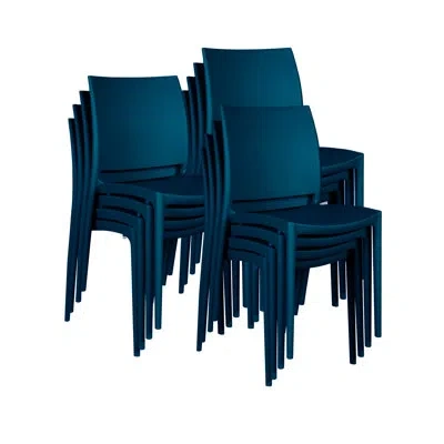 Regency Niche Terrace Plastic Indoor/outdoor Stacking Chair, For Patio, Cafe, Breakroom, Dining, Event Seati In Blue