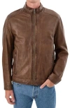 Regency Perforated Leather Jacket In Grey
