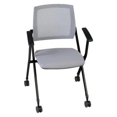 Regency Pulse Flexible High Back With Padded Fabric Seat Nesting Chair In Gray