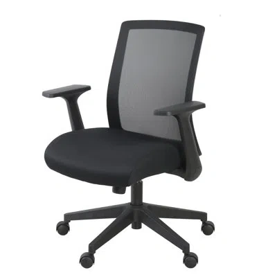 Regency Squire Ergonomic Task Mesh Office Swivel Chair With Flip Up Arms - Black