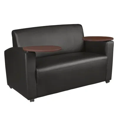 Regency Supernova 56" Vinyl Seat Reception Chair In Black,brown
