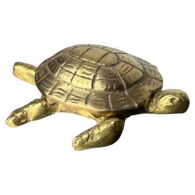 Pre-owned Regency Turtle Ashtray In Bronze, Spain, 1980's In Gold