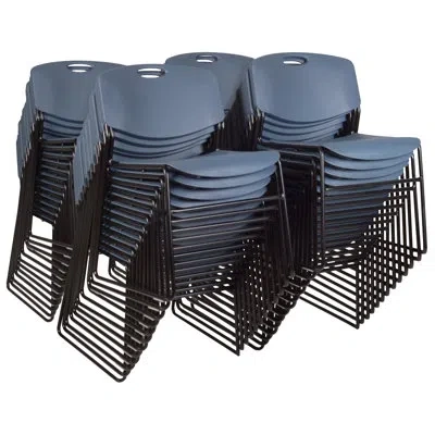 Regency Zeng Ultra Compact Metal Frame Armless Stackable Chair In Blue