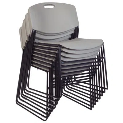 Regency Zeng Ultra Compact Metal Frame Armless Stackable Chair In Gray