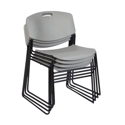 Regency Zeng Ultra Compact Metal Frame Armless Stackable Chair In Gray