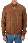 Regency Zip Leather Jacket In Teak