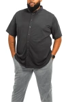 Regent Row Big And Tall Commuter Shirt Short Sleeve Button Down In Black