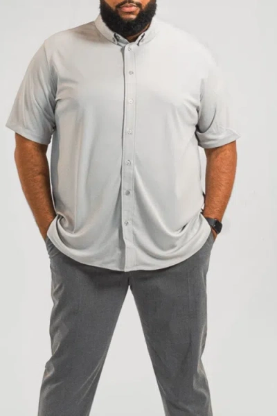 Regent Row Big And Tall Commuter Shirt Short Sleeve Button Down In Gray