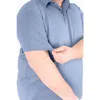 Regent Row Big And Tall Commuter Shirt Tech Polo In Heather Blue