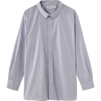 Regent Row Big And Tall Stanton Shirt Long Sleeve Button Down In White-grey-plaid