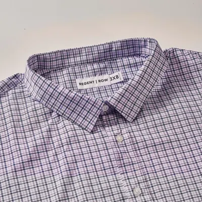 Regent Row Big And Tall Stanton Shirt Short Sleeve Button Down In Purple-plaid-6