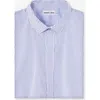 Regent Row Big And Tall Stanton Shirt Short Sleeve Button Down In White-blue-stripe-58