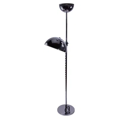 Pre-owned Reggiani 1960 Goffredo  Space Age Italian Design Chrome Floor Lamp In Black