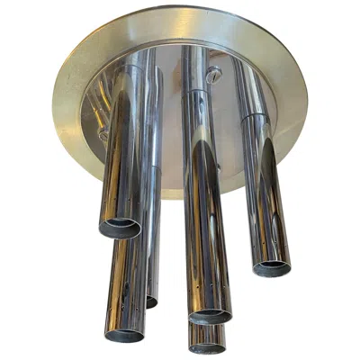 Pre-owned Reggiani 1970s  Space Age Steel And Aluminum Italian Table Lamp Or Ceiling Light In Transparent