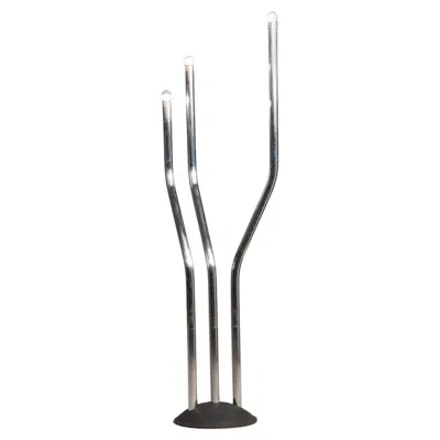 Pre-owned Reggiani 1970s  Steel Three Movable Arms Lights Holder Floor Lamp In Transparent