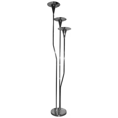 Pre-owned Reggiani Floor Lamp Steel Design Trumpets Italian Design 1970 In Transparent