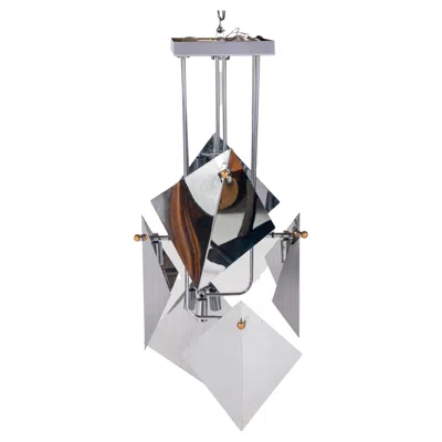 Pre-owned Reggiani Italian Chrome Chandelier In Transparent