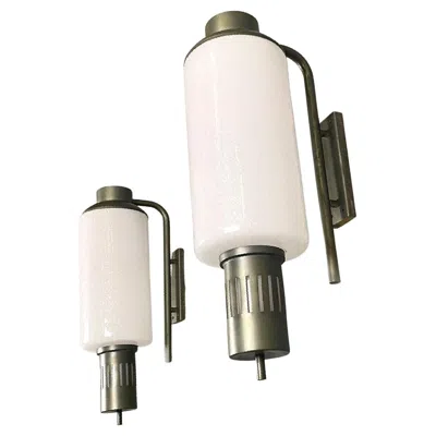 Pre-owned Reggiani Italian Mid-century Modern Murano White Glass And Brass  Appliques 1960s