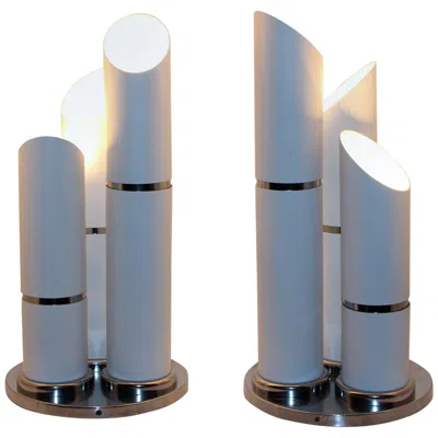 Pre-owned Reggiani Italian Pair Of Table Lamps Attributed To  In Transparent