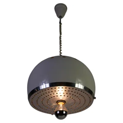 Pre-owned Reggiani Italian White Metal Pendant Lamp In The Style Of , 1960s