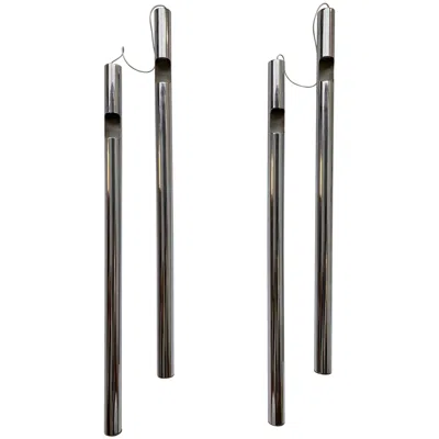 Pre-owned Reggiani Large Pair Of Organs Metal Chrome Sconces By , Italy, 1970s In Transparent