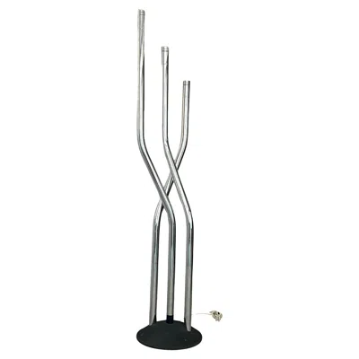 Pre-owned Reggiani Massive Sculptural Chromed Floor Lamp, Adjustable Arms, Italian Collectible In Transparent