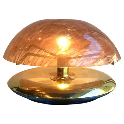 Pre-owned Reggiani “medusa” Table Lamp Brass Perspex, 1970, Italy In Brown