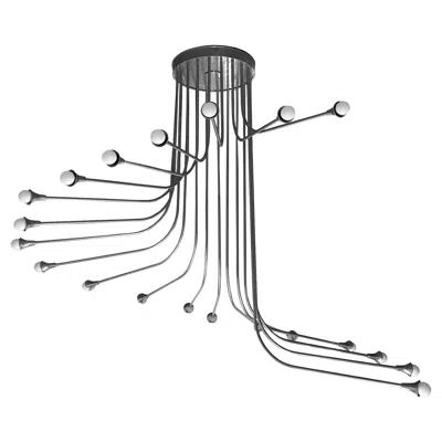Pre-owned Reggiani Mid Century Modern  Style 5 Ft Chandelier Large Statement Lamp In Transparent