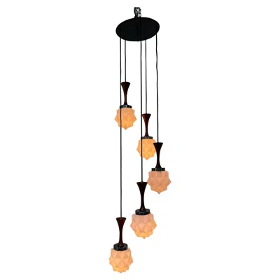 Pre-owned Reggiani Mid-century Modern Chandelier By , Italy Ca, 1965 In Brown