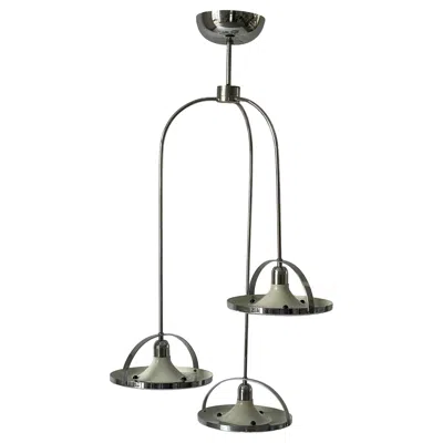 Pre-owned Reggiani Mid-century Modern Triple Shade Ceiling Lamp By , 1960s, Italy In Transparent