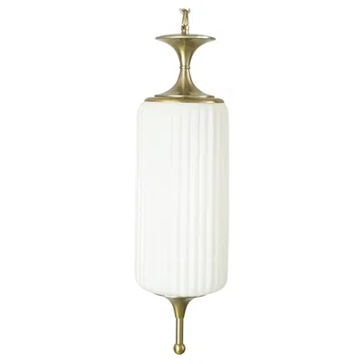 Pre-owned Reggiani Opaline Glass & Nickel Plated Metal 1960s Pendant Lamp By , Italy In Transparent