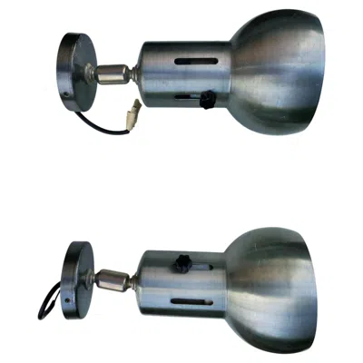 Pre-owned Reggiani Pair Of Metal Wall Lights Adjustable Depth With Double Joint In Transparent